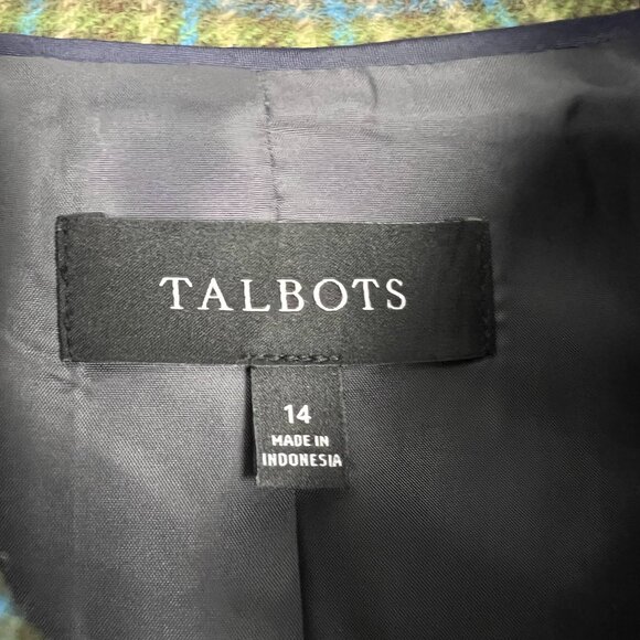 Talbots Shetland Officer Jacket in Apple Plaid wool blend academia equestrian 14 - Picture 9 of 11